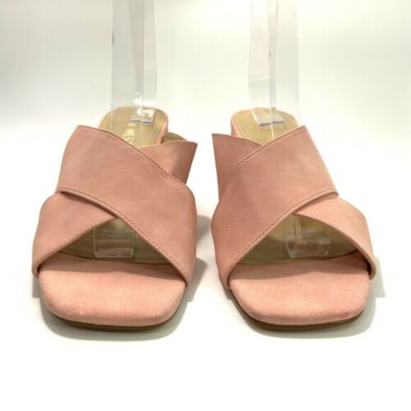 Nine West Pink Glimpse Criss Cross Strap Sandals Slip-on 9 - Picture 4 of 12